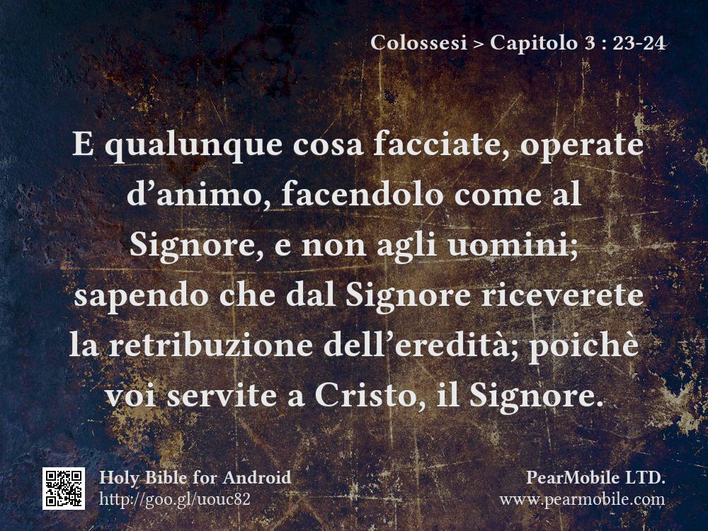 Colossesi, Capitolo 3:23-24